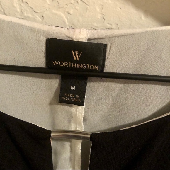 Worthington Black/White Sleeveless Medium Blouse - Picture 4 of 4